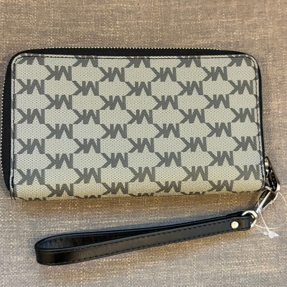 Michael Kors Jet Set Travel Large Flat Zip MF Phone Case Wristlet Wallet NEW - Picture 3 of 6